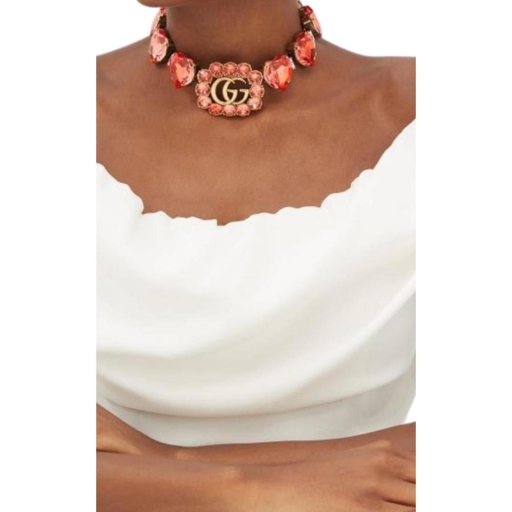 Gucci - GG And Heart Crystal-Embellished Choker - Picture 2 of 6